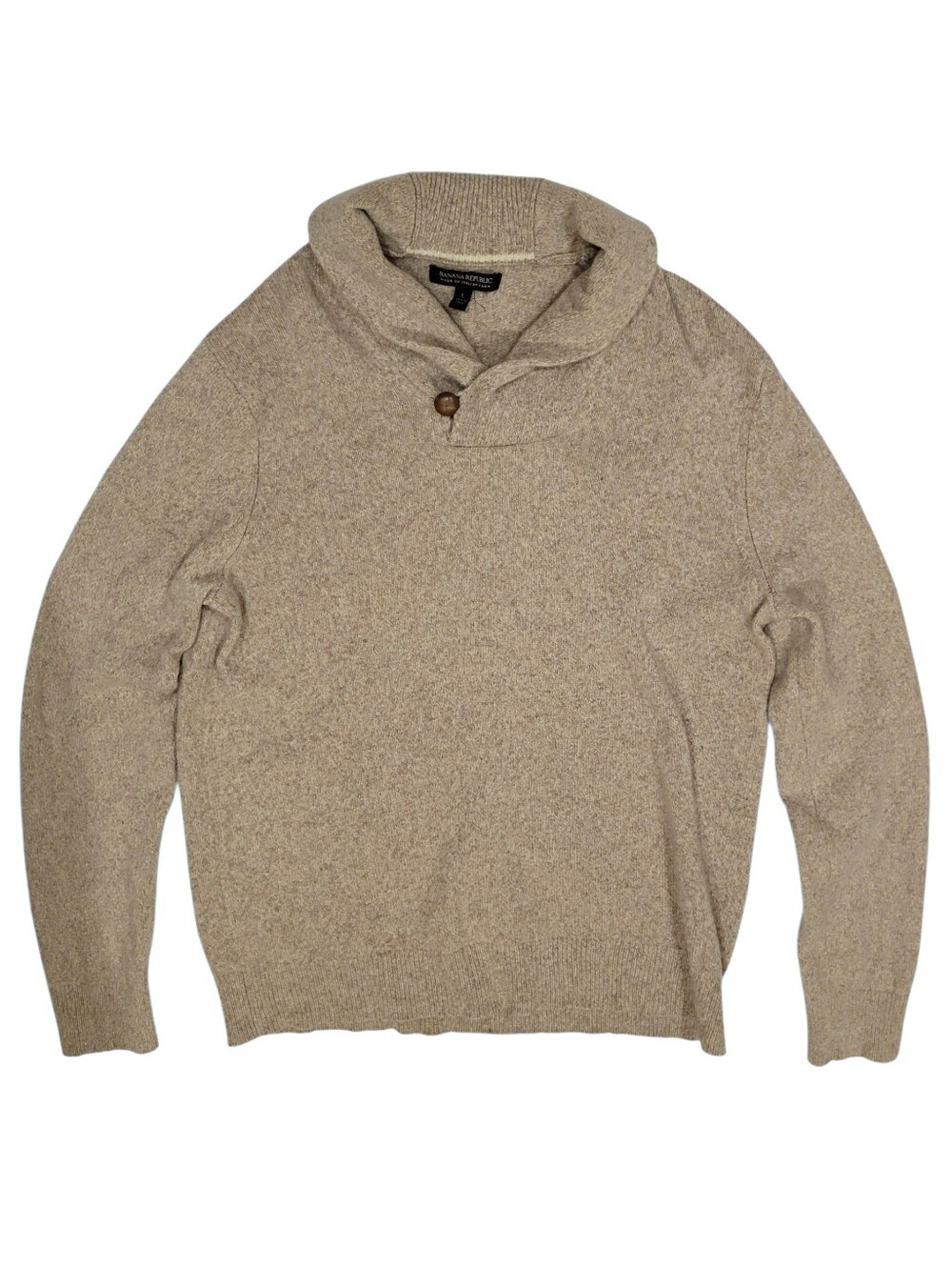 Banana Republic Showl Collar Sweater Men Extra Fine Merino Wool Gifting Popover